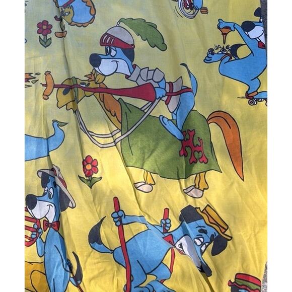 VINTAGE HANNA-BARBERA HUCKLEBERRY HOUND TWIN FITTED SHEET FRUIT OF THE LOOM - Picture 1 of 3
